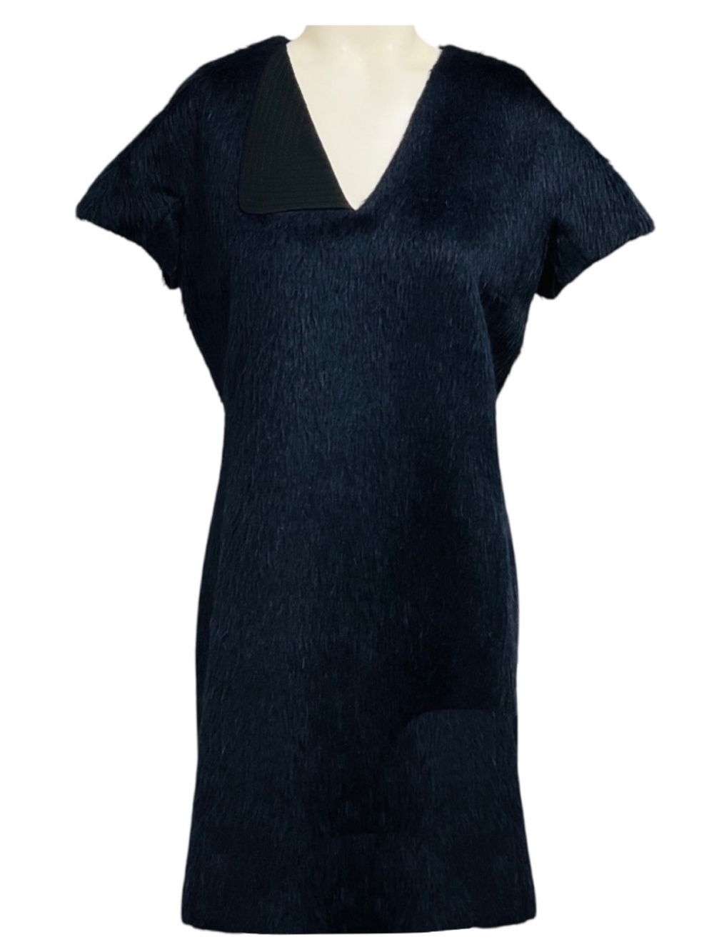MARC JACOBS NAVY BLUE HAIRY WOOL MINI DRESS